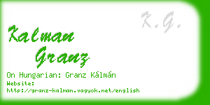 kalman granz business card